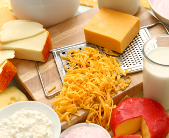 Dairy products on a table