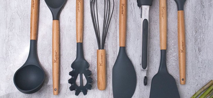 (Credit: Karibe Cookware) Assorted kitchen cookware assorted geometrically