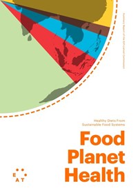 Cover of EAT-Lancet Report titled "Food, Planet, Health"