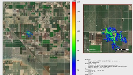 Images of methane emissions from cattle taken from space