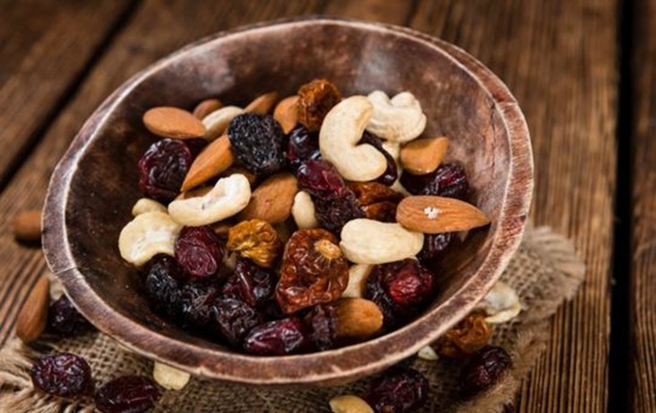 Trail mix in a bowl